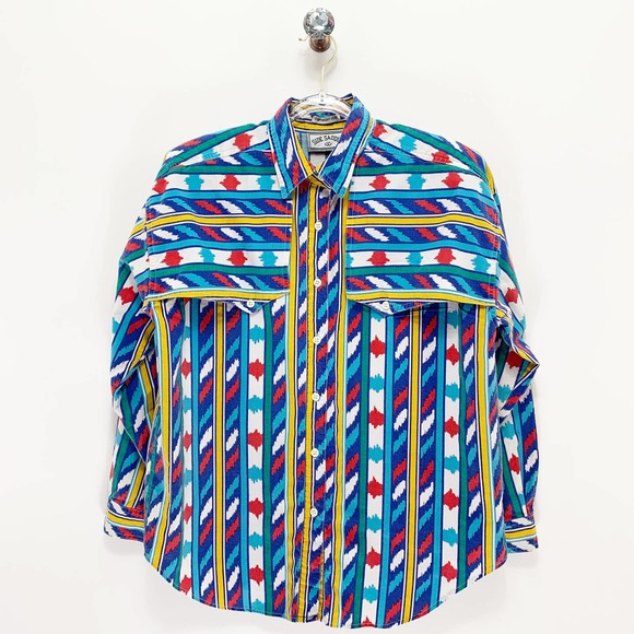Vintage Side Saddle Button Down Western Top Size M - Picture 1 of 5